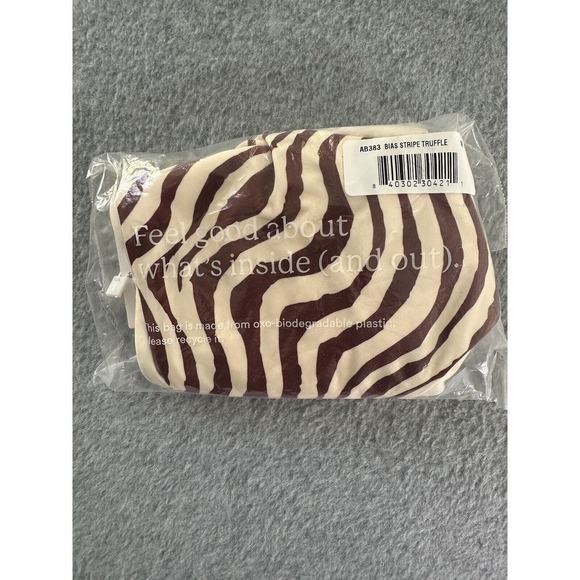 Andie Swimwear The Hipster Bikini Bottom Bias Stripe Truffle Sz Medium Sculpting - Picture 11 of 11